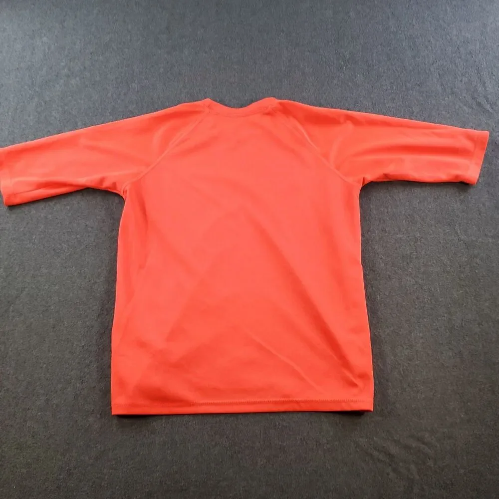 Nike Dri-Fit T-Shirt Youth Orange Athletic Training 3/4 Sleeve Tee Size Large